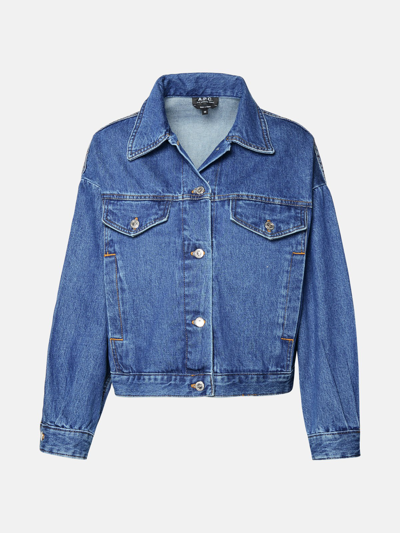 Shop Apc Blue Cotton Jacket