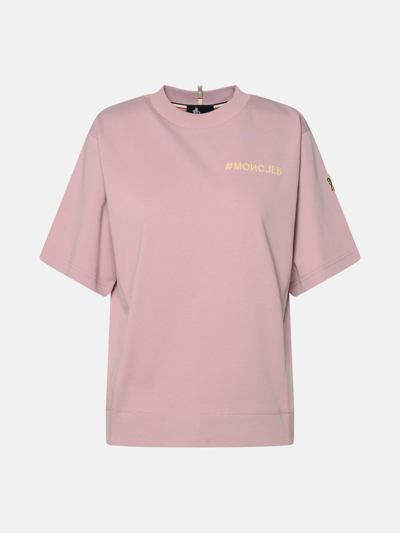 Shop Moncler Pink Cotton T-shirt