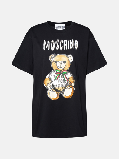 Shop Moschino Black Cotton T-shirt