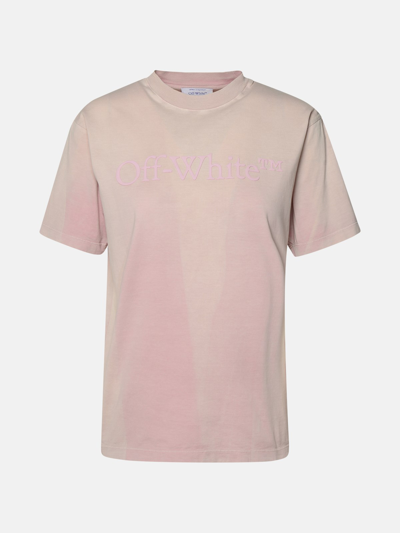 Shop Off-white Pink Cotton Blend T-shirt In Liliac