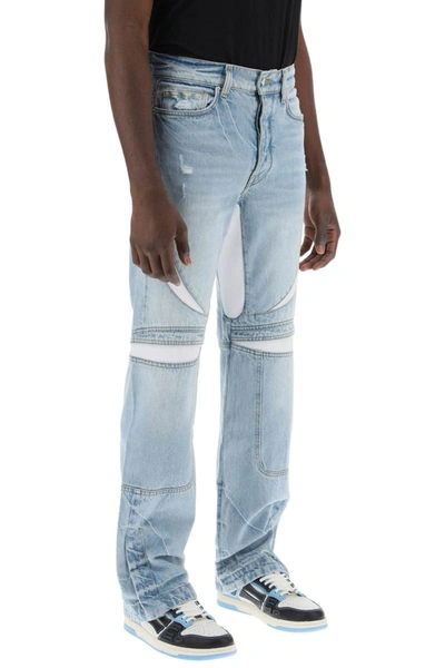 Shop Amiri Mx-3 Jeans With Mesh Inserts In Blue