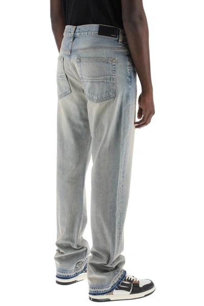 Shop Amiri Straight Cut Loose Jeans In Blue