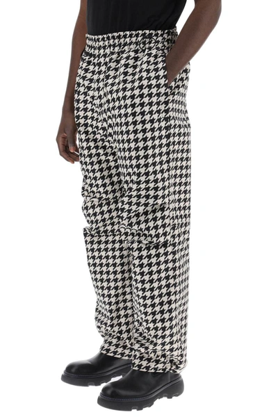 Shop Burberry Workwear Pants In Houndstooth In Multicolor