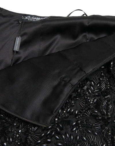 Shop Dolce & Gabbana Black Crystal-embellished Runway Women's Skirt