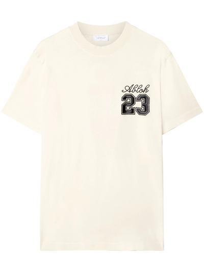 Shop Off-white 23 Skate T-shirt With Embroidery In White
