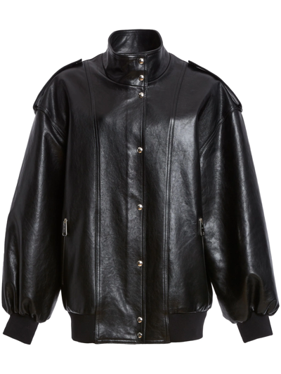 Shop Khaite The Farris Leather Jacket In Black