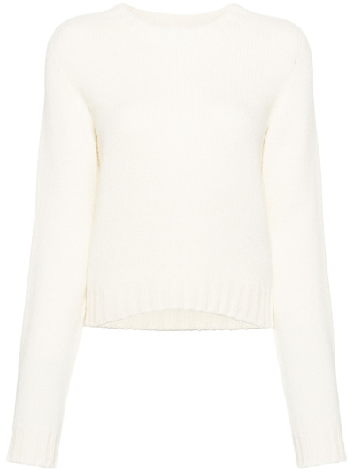 Shop Palm Angels Sweater With Curved Logo In White