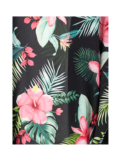 Monnalisa Floral-print Jersey Jacket In Black
