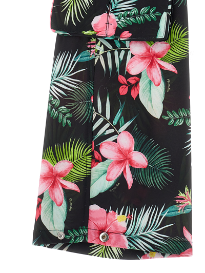 Monnalisa Jungle Print Cady Trousers In Black