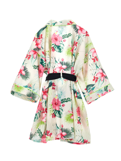 Monnalisa Jungle Print Kimono Jacket In Beige