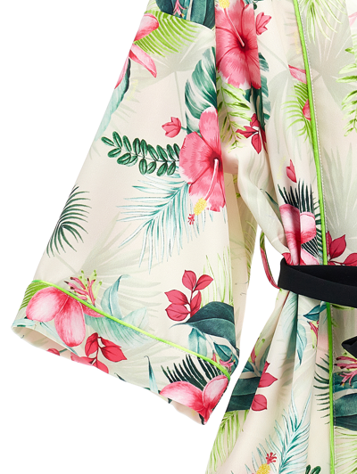 Monnalisa Jungle Print Kimono Jacket In Beige