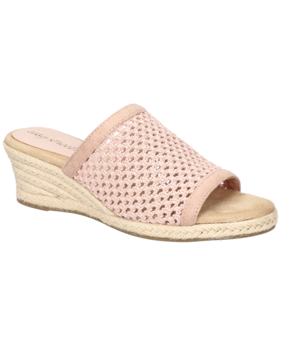 Shop Easy Street Women's Jubilee Slip-on Espadrille Wedge Sandals In Blush Woven