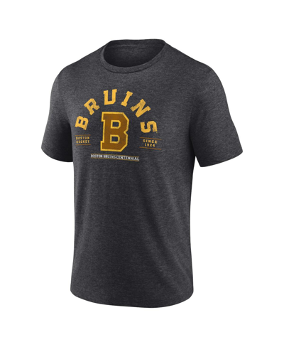 Fanatics Branded  Heather Charcoal Boston Bruins Centennial The Early Years Tri-blend T-shirt In Heather Charcoal