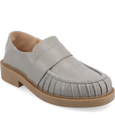 Shop Journee Collection Women's Lakenn Slip On Loafer Flats In Gray
