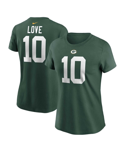 Shop Nike Women's  Jordan Love Green Green Bay Packers Player Name And Number T-shirt