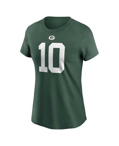 Shop Nike Women's  Jordan Love Green Green Bay Packers Player Name And Number T-shirt