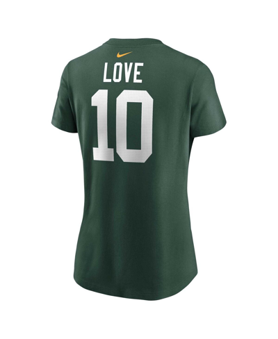 Shop Nike Women's  Jordan Love Green Green Bay Packers Player Name And Number T-shirt
