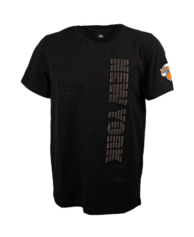 Shop Fisll Men's  Black New York Knicks 3d Puff Print Sliced Logo T-shirt