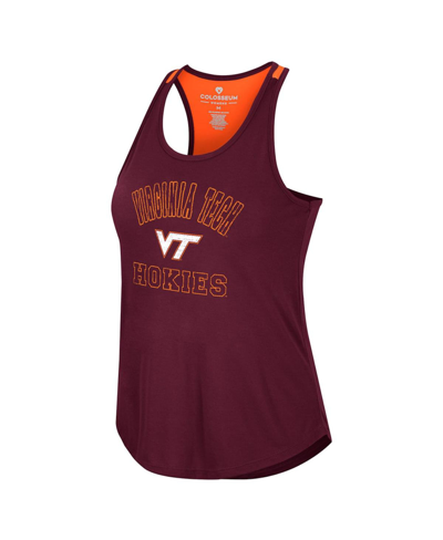 Colosseum Maroon Virginia Tech Hokies 10 Days Racerback Scoop Neck Tank Top In Maroon