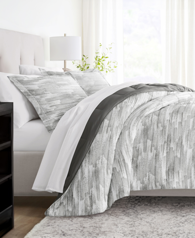 Ienjoy Home Textured Stripe 3-piece Comforter Set, King/california King In Stone