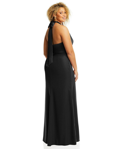 Shop After Six Womens High-neck Open-back Maxi Dress With Scarf Tie In Black