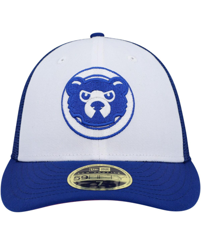 New Era Men's  White, Royal Chicago Cubs 2023 On-field Batting Practice Low Profile 59fifty Fitted Ha In White,royal