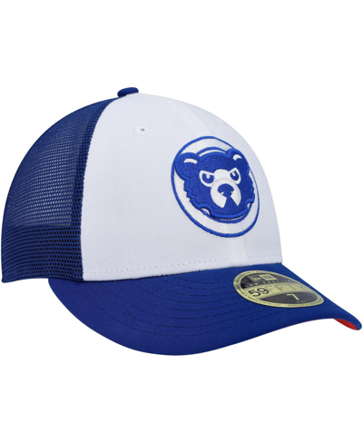 New Era Men's  White, Royal Chicago Cubs 2023 On-field Batting Practice Low Profile 59fifty Fitted Ha In White,royal
