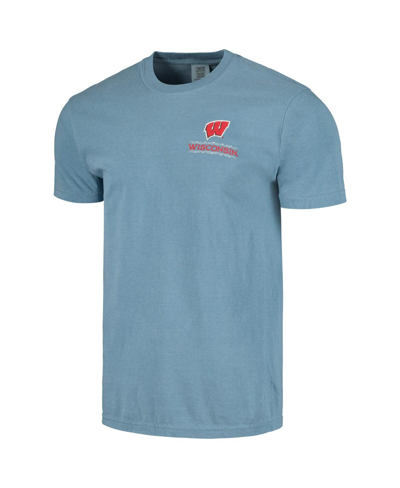 Shop Image One Men's Light Blue Wisconsin Badgers State Scenery Comfort Colors T-shirt
