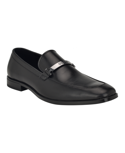 Shop Guess Men's Herzo Slip On Ornamented Dress Loafers In Black