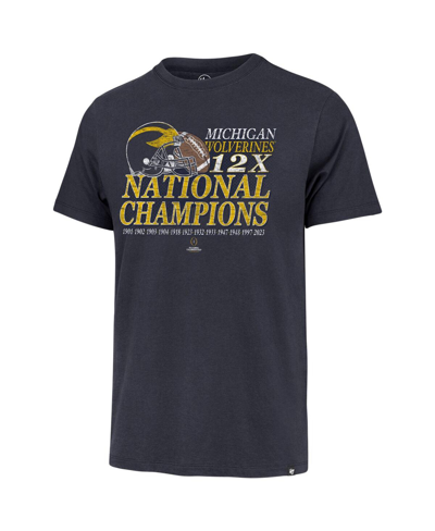Shop 47 Brand Men's ' Navy Distressed Michigan Wolverines 12-time Football National Champions Franklin T-s