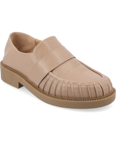 Shop Journee Collection Women's Lakenn Slip On Loafer Flats In Taupe