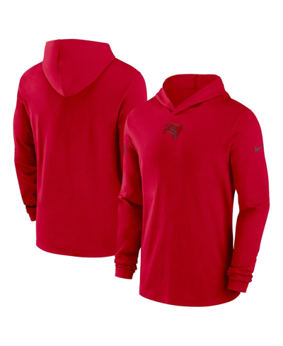 Nike Red Tampa Bay Buccaneers Sideline Performance Long Sleeve Hoodie T-shirt In Red