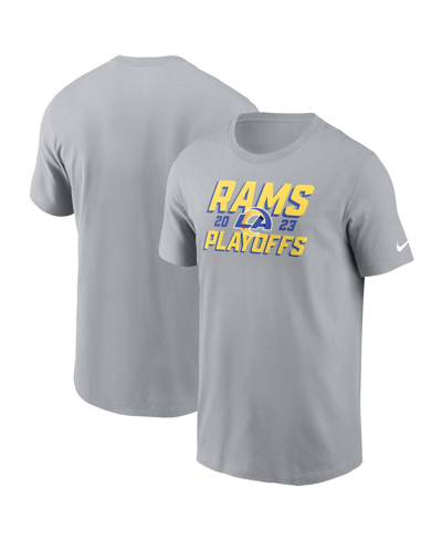 Shop Nike Men's  Gray Los Angeles Rams 2023 Nfl Playoffs Iconic T-shirt