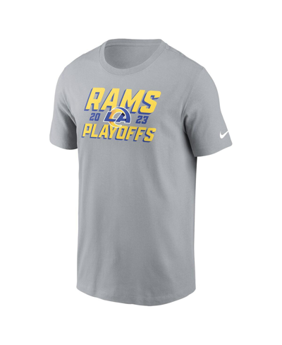 Shop Nike Men's  Gray Los Angeles Rams 2023 Nfl Playoffs Iconic T-shirt