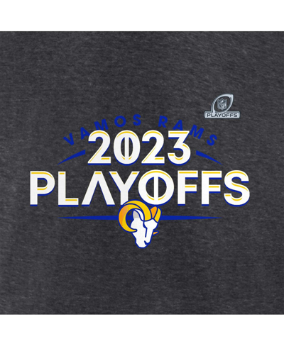 Shop Fanatics Men's  Heather Charcoal Los Angeles Rams 2023 Nfl Playoffs T-shirt