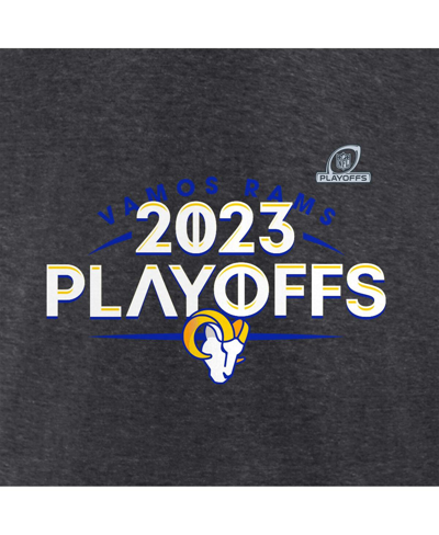 Fanatics Branded Heather Charcoal Los Angeles Rams 2023 Nfl Playoffs T-shirt In Heather Charcoal