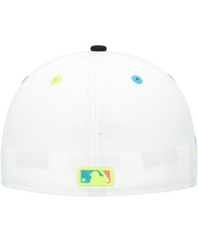 New Era Men's  White Florida Marlins Cooperstown Collection Neon Eye 59fifty Fitted Hat In White