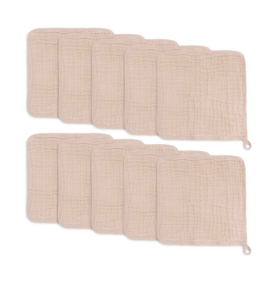 Shop Comfy Cubs Baby Boys And Baby Girls Muslin Washcloths, Pack Of 10 With Gift Box In Blush