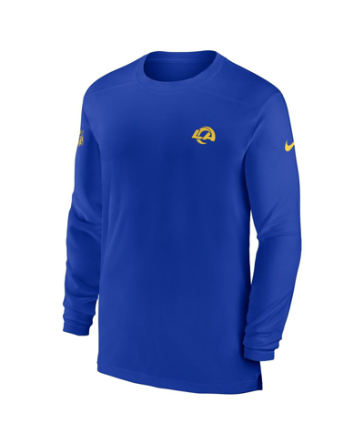 Nike Men's  Royal Los Angeles Rams Sideline Coach Performance Long Sleeve T-shirt In Royal
