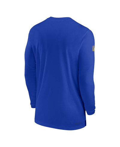 Nike Men's  Royal Los Angeles Rams Sideline Coach Performance Long Sleeve T-shirt In Royal