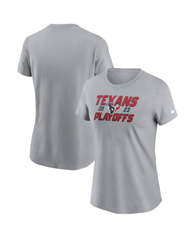 Nike Houston Texans 2023 Nfl Playoffs Iconic  Women's Nfl T-shirt In Gray