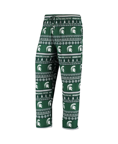 Shop Concepts Sport Men's  Green Michigan State Spartans Ugly Sweater Knit Long Sleeve Top And Pant Set