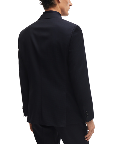 Shop Hugo Boss Boss By  Men's Micro-patterned Slim-fit 2 Pc Suit In Dark Blue