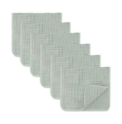Shop Comfy Cubs Baby Boys And Baby Girls Muslin Burp Cloths, Pack Of 6 In Fern