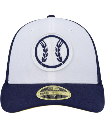 New Era Men's  White, Navy Milwaukee Brewers 2023 On-field Batting Practice Low Profile 59fifty Fitte In White,navy