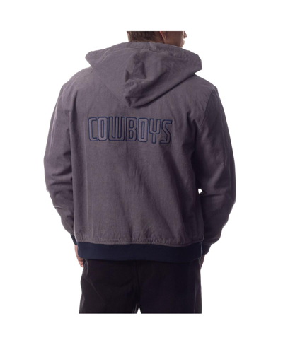 Shop The Wild Collective Men's And Women's  Gray Dallas Cowboys Corduroy Full-zip Bomber Hoodie Jacket