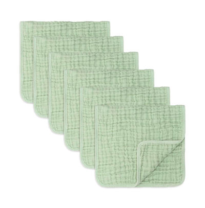 Shop Comfy Cubs Muslin Burp Cloths, Pack Of 6 In Sage