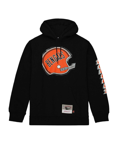 Mitchell & Ness Men's  Black Cincinnati Bengals Gridiron Classics Big Face 7.0 Pullover Hoodie In Black