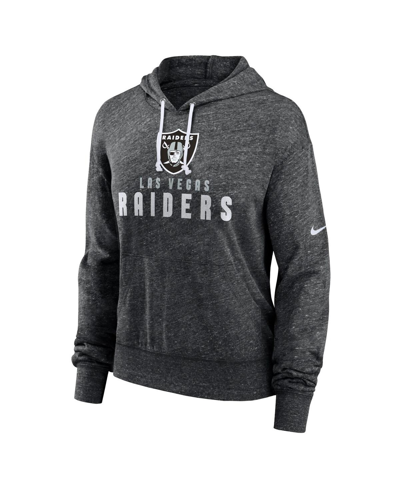 Nike Women's  Black Distressed Las Vegas Raiders Gym Vintage-like Lightweight Hooded Top In Black