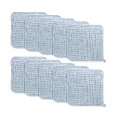 Shop Comfy Cubs Baby Boys And Baby Girls Muslin Washcloths, Pack Of 10 With Gift Box In Gray